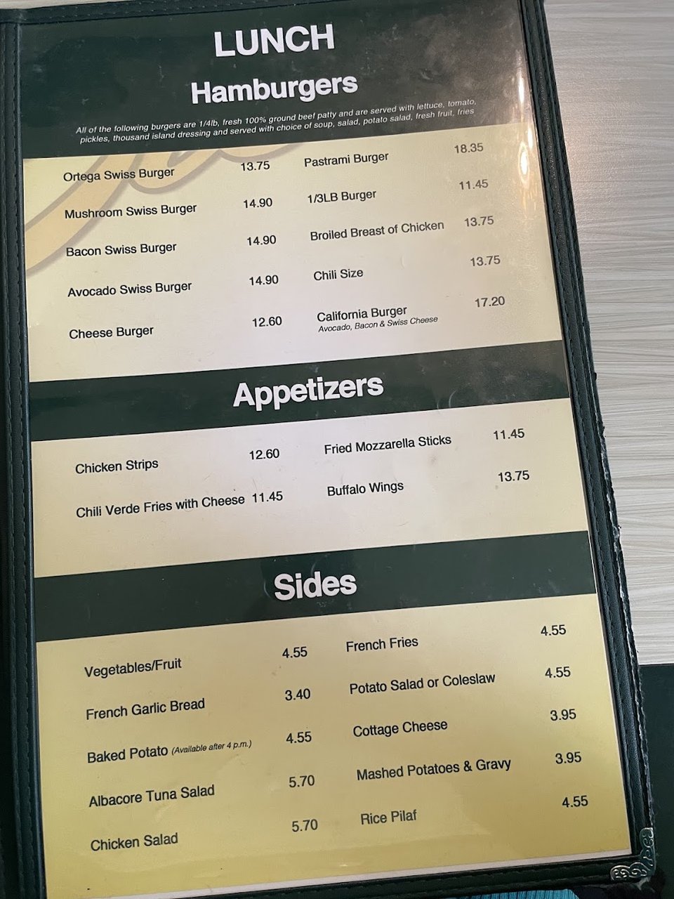 Drinks menu showing agua fresca and sodas.